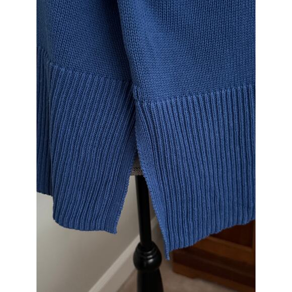 GAP 24/7 Split-Hem Oversized Turtleneck Sweater Blue Women's Size S - Picture 4 of 10